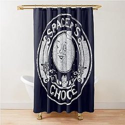 Spacer's Choice Distressed White Logo The Outer Worlds Logo Shower Curtain