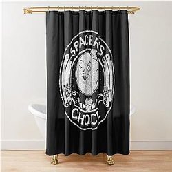 Spaceramp's Choice Distressed White Logo The Outer Worlds Logo 252 Shower Curtain