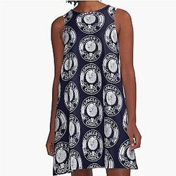 Space's Choice Distressed White Logo The Outer Worlds A-Line Dress