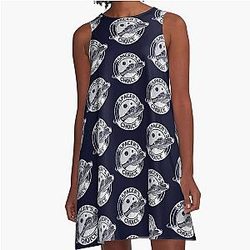 Spacer's Choice Distressed White Outer Worlds A-Line Dress