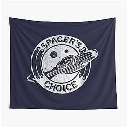 Spacer's Choice Distressed White Outer Worlds Logo Tapestry