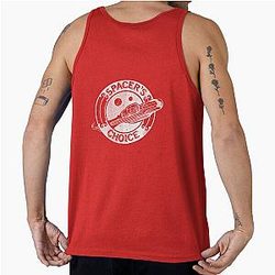 Spacer's Choice Distressed White Logo Tank Top The Outer Worlds Logo