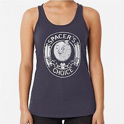 Spacer's Choice Distressed White Logo The Outer Worlds Racerback Tank Top