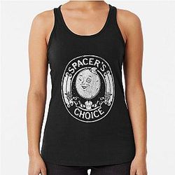 Spaceramp39s Choice Distressed White Logo The Outer Worlds Logo  252 Racerback Tank Top