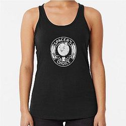 Spacer'S Choice Distressed White Outer Worlds Logo Essential Racerback Tank Top