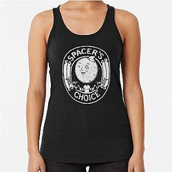 Spacer's Choice Distressed White Outer Worlds Logo Essential Racerback Tank Top