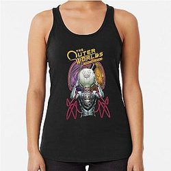 The Outer Worlds Cosmic Frontier Gentleman Retro Sci-Fi Space Adventure Art Racerback Tank Top