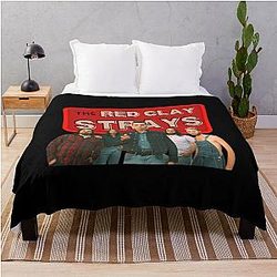 The Red Clay Stripes Art Throw Blanket
