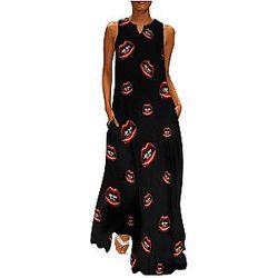 The Rocky Horror Picture Show Women's Boho Maxi Dress Long Sleeveless Sundress Trendy Outfits