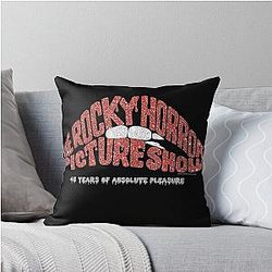The Rocky Horror Picture Show 45 Year Glitter Lips Logo Throw Pillow