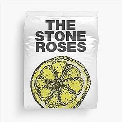 Vintage Stone Roses Lemon Duvet Cover