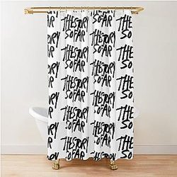 The Story So Far Black Shower Curtain