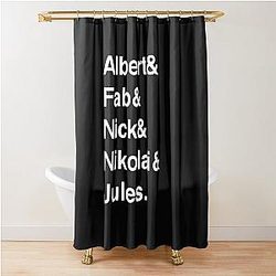 The Strokes White Text Shower Curtain