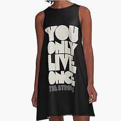 The Strokes A-Line Dress