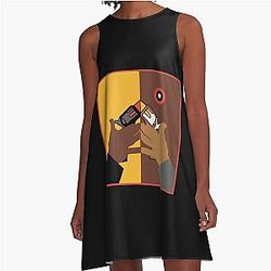The Strokes A-Line Dress