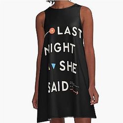 The Strokes A-Line Dress