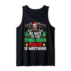 Be Nice to Terminal Operator Santa Christmas Tank Top