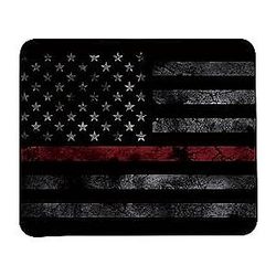 Retro Style USA Flag Mouse Pad by VIVIPOW Thin Red Line
