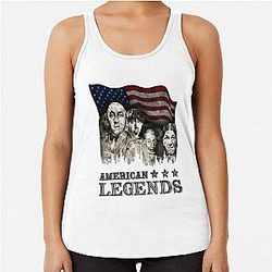Rushmorons The Three Stooges 4th of July American Legends Racerback Tank Top