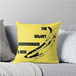 The Velvet Underground and Nico Stencil Banana Throw Pillow