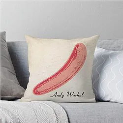 The Velvet Underground & Nico, Peeled Pink Banana Throw Pillow