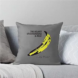 Andy Warhol's Velvet Underground famous banana design Throw Pillow