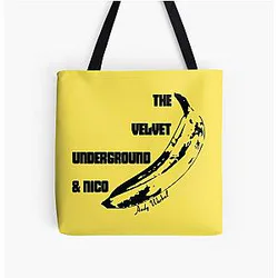 The Velvet Underground and Nico Stenciled Peekamoose Press Banana Print Tote Bag
