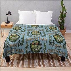 The Green Man Inn Wicker Man Throw Blanket