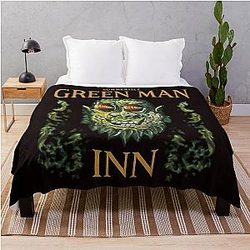 The Green Man Inn Wicker Man Throw Blanket