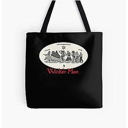 The Wicker Man Design Sticker All Over Print Tote