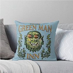The Green Man Inn Wicker Man Throw Pillow