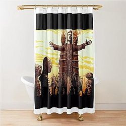 Glow of the Wicker Man: A Pagan Fantasy Shower Curtain