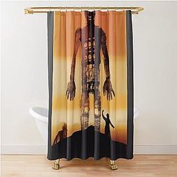 Woven Flames: The Wicker Man Shower Curtain