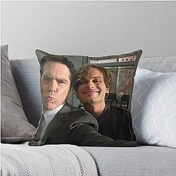 Matthew Gray Gubler and Thomas Gibson Throw Pillow