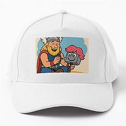 Thor Decorating Mjolnir Funny Norse Cartoon Baseball Cap