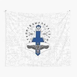 Viking Finland Flag Thor Runes Tapestry