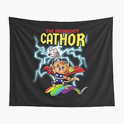 Cat Thor Caped comic Tapestry