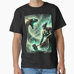 Thor vs. Jormungandr - Norse Mythology Battle - Viking Art Classic T-Shirt