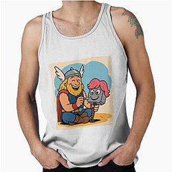 Thor Mjolnir Funny Norse Cartoon Tank Top