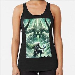 Thor vs. Ellie The Trial of Age - Norse Mythology Art Racerback Tank Top