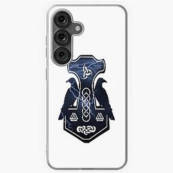 Lightning Bolt Thor's Hammer with Ravens Samsung Galaxy Case