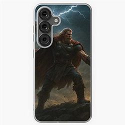Thor with Mjolnir Summoning Lightning Epic Viking God Wall Art Samsung Galaxy Soft Case
