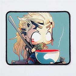 Chibi Thor Eating Ramen Mouse Pad