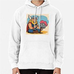 Thor Decorating Mjolnir Funny Norse Cartoon Pullover Hoodie