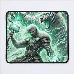 Thor and the Magic Cat – Útgarða-Loki Legend - Norse Myth Art Mouse Pad