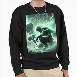 Thor and the Magic Horn Utgarda-Loki Legend - Norse Myth Art Pullover Sweatshirt