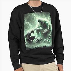 Magni and Thor Norse Mythology Viking Legend Art Pullover Sweatshirt