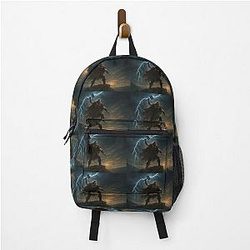Thor with Mjolnir Summoning Lightning Epic Viking God Wall Art Backpack