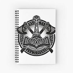 Norse Thor Hammer Design Spiral Notebook