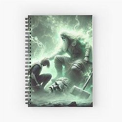 Magni and Thor - Norse Mythology Viking Legend Art Spiral Notebook